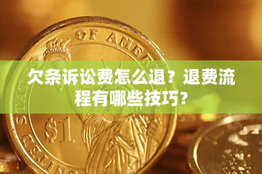 北京欠条诉讼费怎么退？退费流程有哪些技巧？